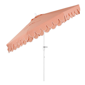 Tracy 9 ft. Classic MidCentury Scalloped Fringe Market Patio Umbrella